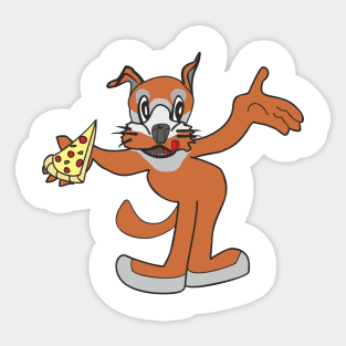 Funny dog with a slice of pizza Sticker